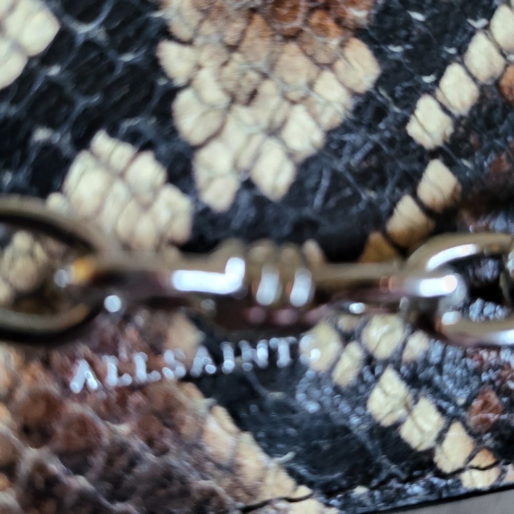 All Saints Brown And Black Python Print Clutch Wi… - image 5